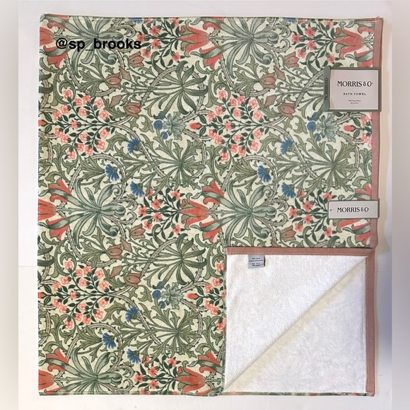 🎁4PC Morris & Co. Bath Towels - Woodland Weeds Pattern - 100% Cotton - Picture 4 of 4